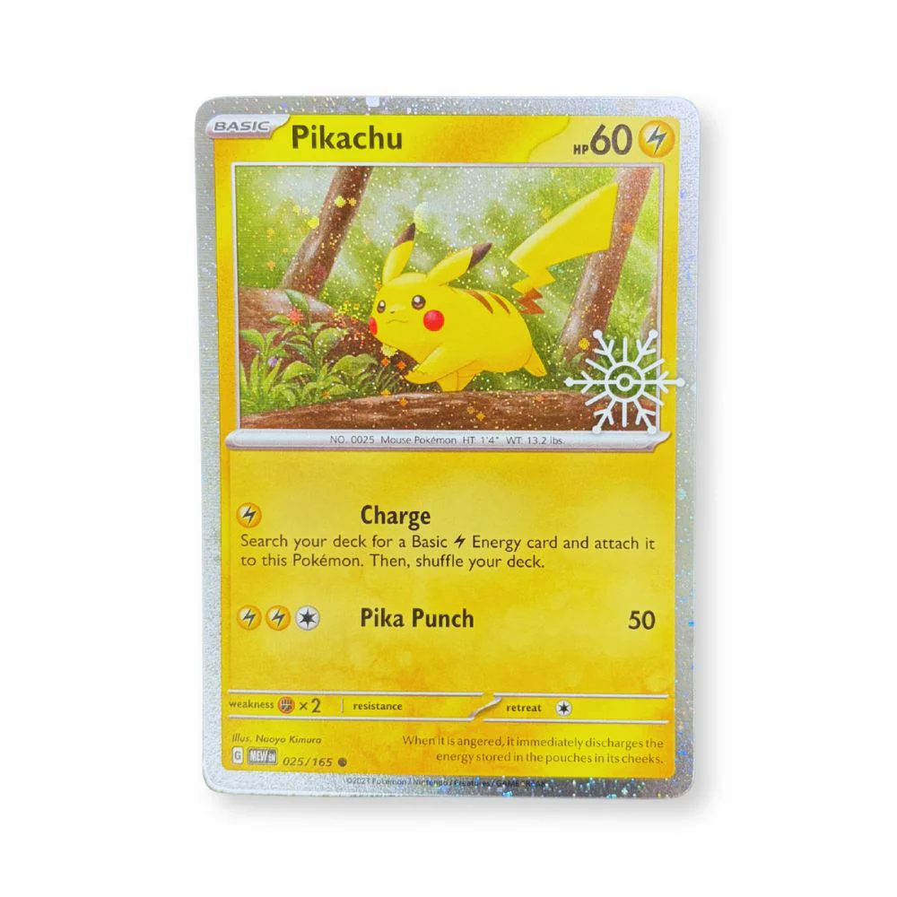 Pikachu (Holiday Stamp) - MEW 025/165 - Sealed (Förseglad) - Pokémon 151