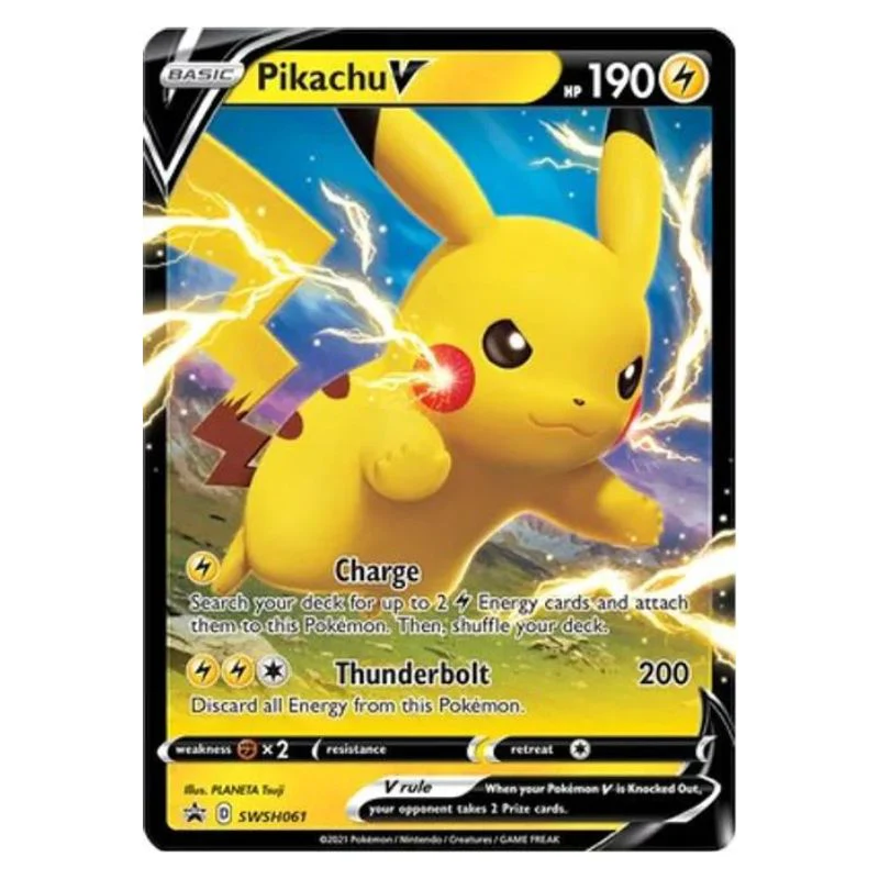 Pikachu V - SWSH061 Jumbo Black Star Promo - Pokémon Sword & Shield: Shining Fates (Stort kort)